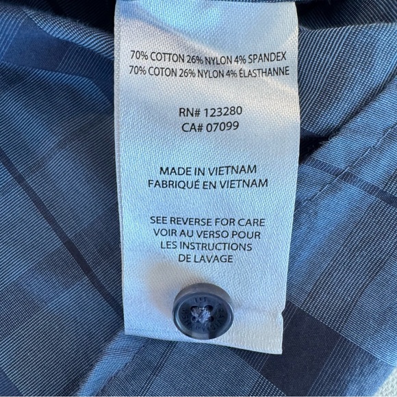 Travis Mathew Men’s XXL/2XL Blue Plaid Short Sleeve Button Up Lightweight Shirt - Picture 10 of 11